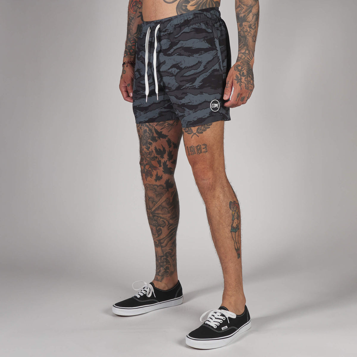 (New) Tiger Camo Shorts - Black