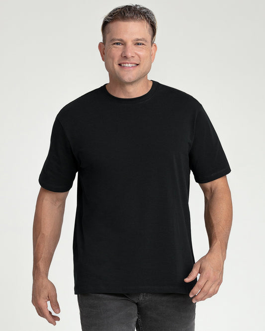 Organic Crew Neck T-Shirt 3 Pack (Relaxed Fit) / Black