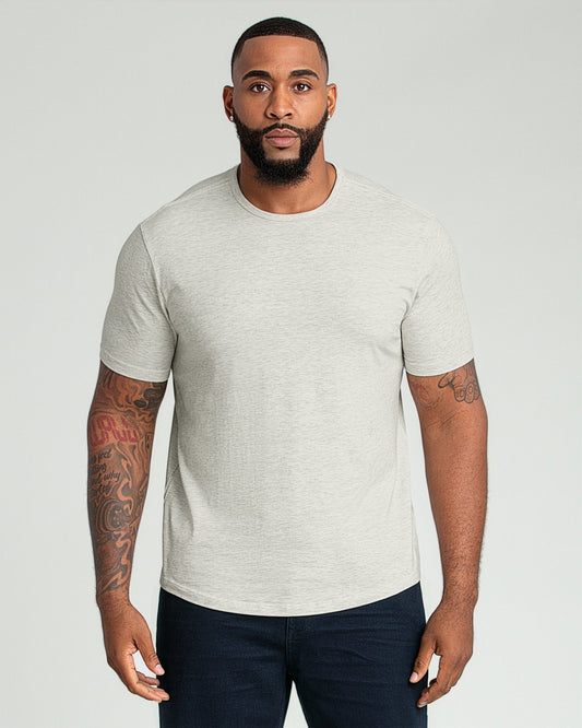 Organic Crew Neck T-Shirt 6 Pack (Slim Fit) / Oatmeal Heather