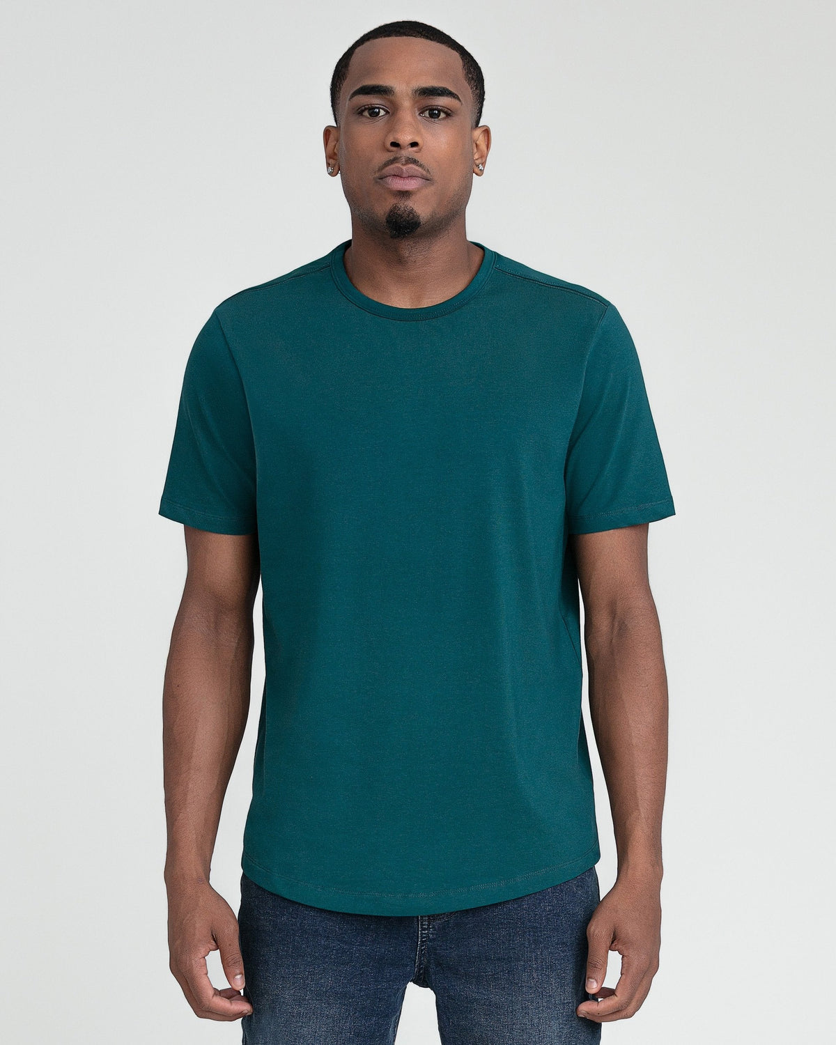Organic Crew Neck T-Shirt 3 Pack (Slim Fit) / Teal