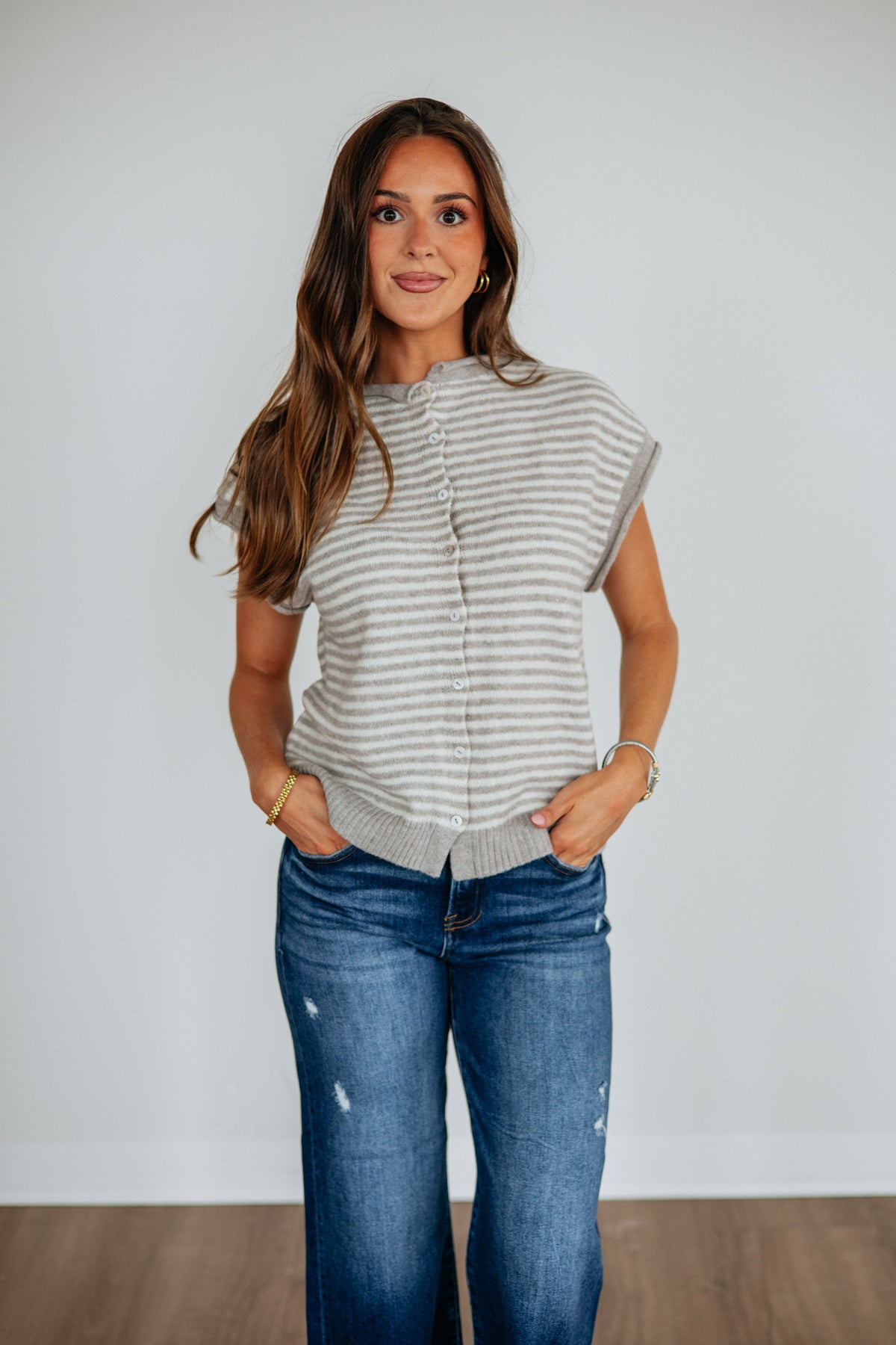 Amelia Striped Cardigan Top