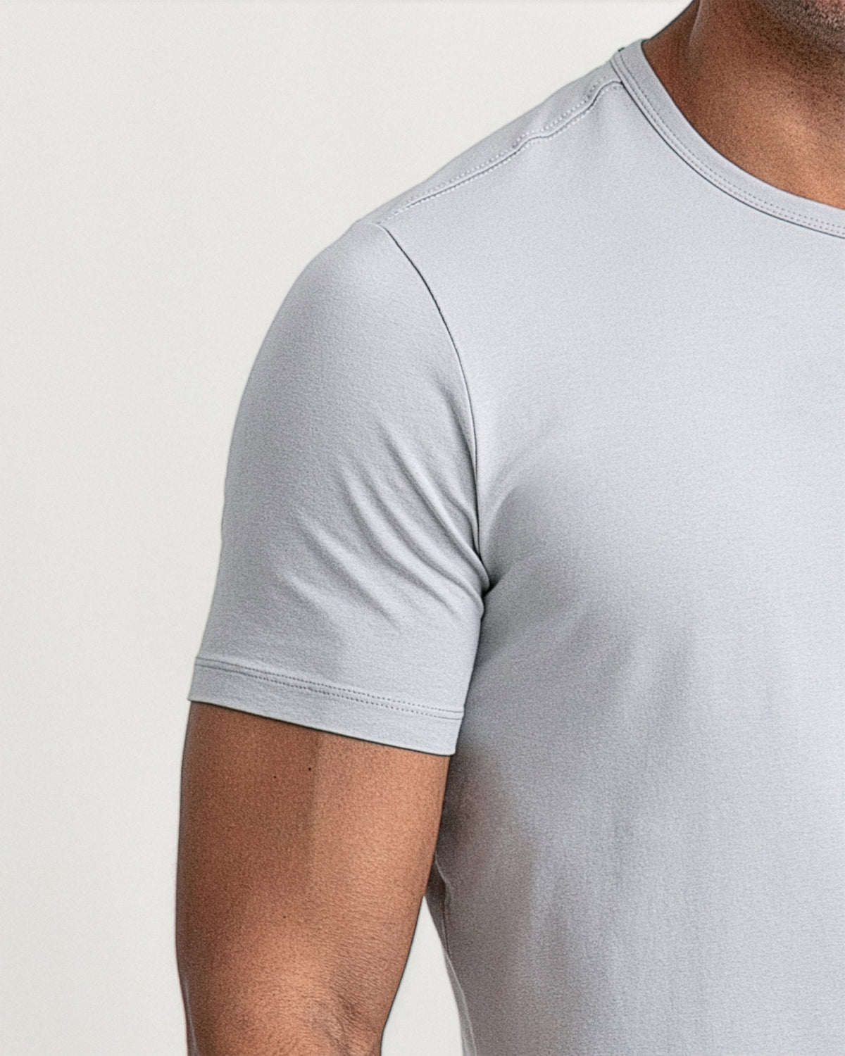 Organic Crew Neck T-Shirt 3 Pack (Slim Fit) / Light Grey