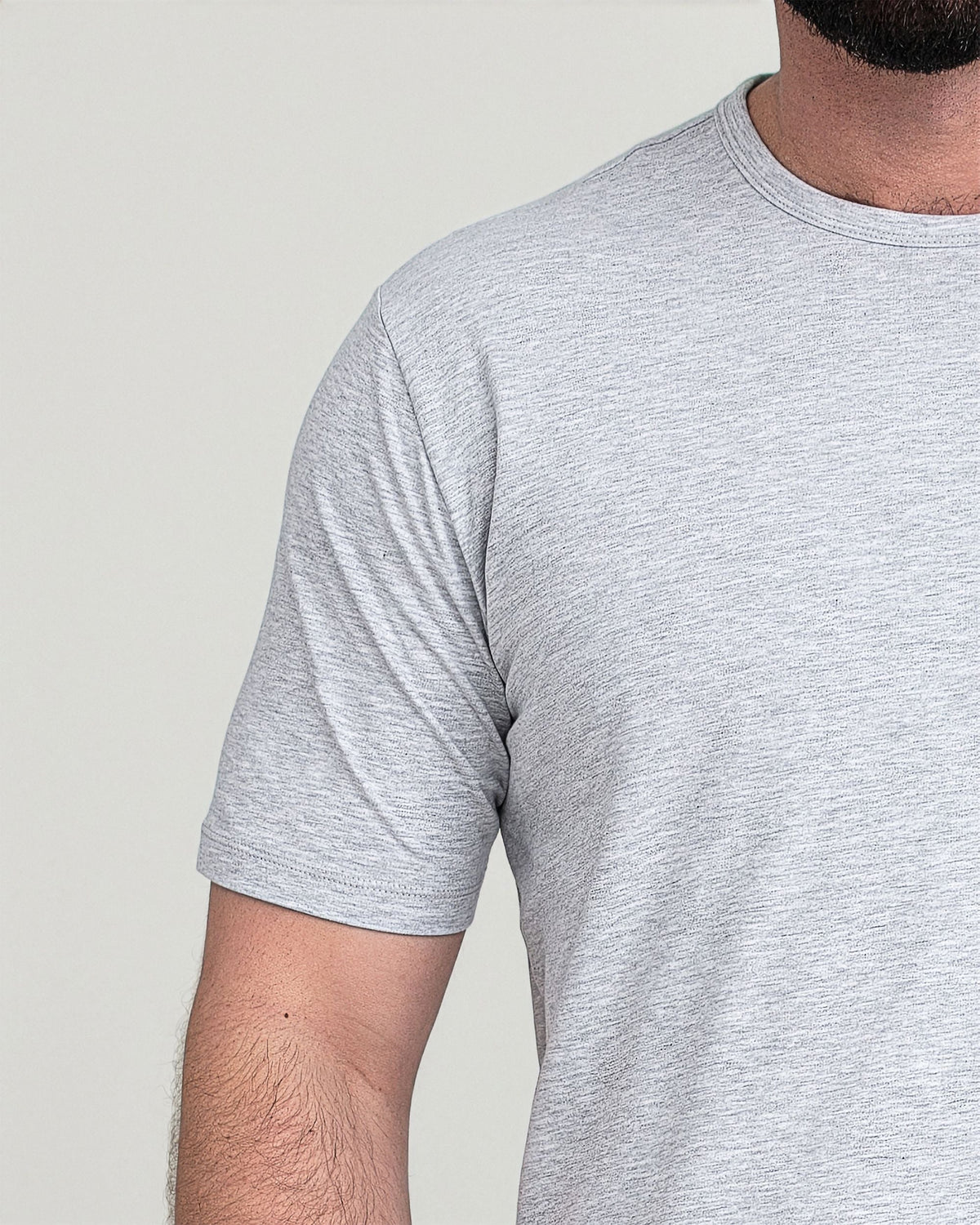 Organic Crew Neck T-Shirt 6 Pack (Slim Fit) / Heather Grey