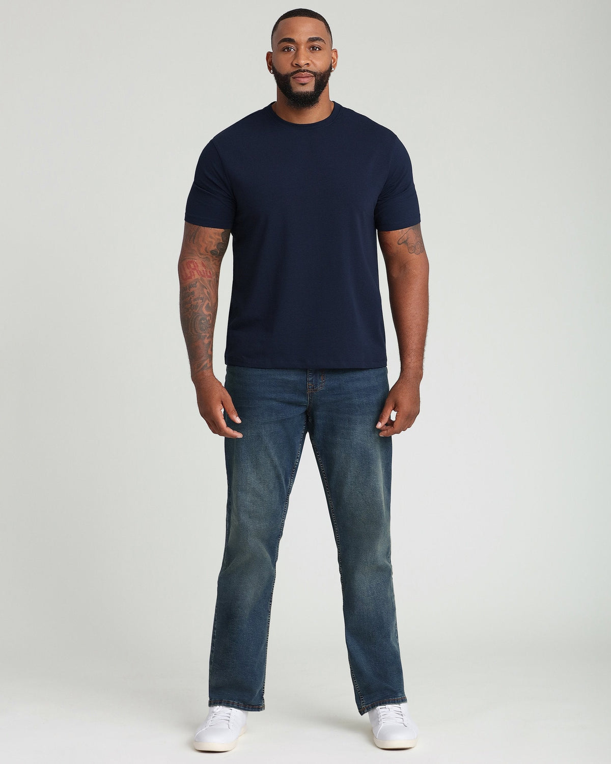 Organic Crew Neck T-Shirt (Relaxed Fit) / Navy
