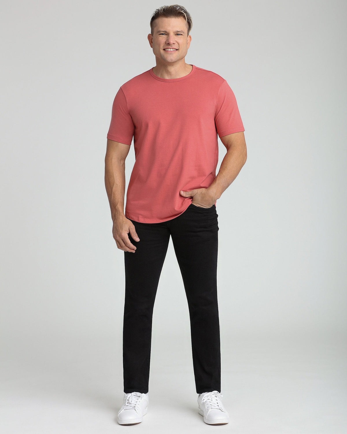 Organic Crew Neck T-Shirt 3 Pack (Slim Fit) / Nantucket Red