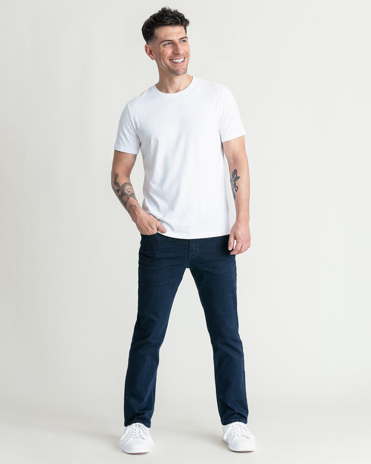 Organic Crew Neck T-Shirt 6 Pack (Slim Fit) / White