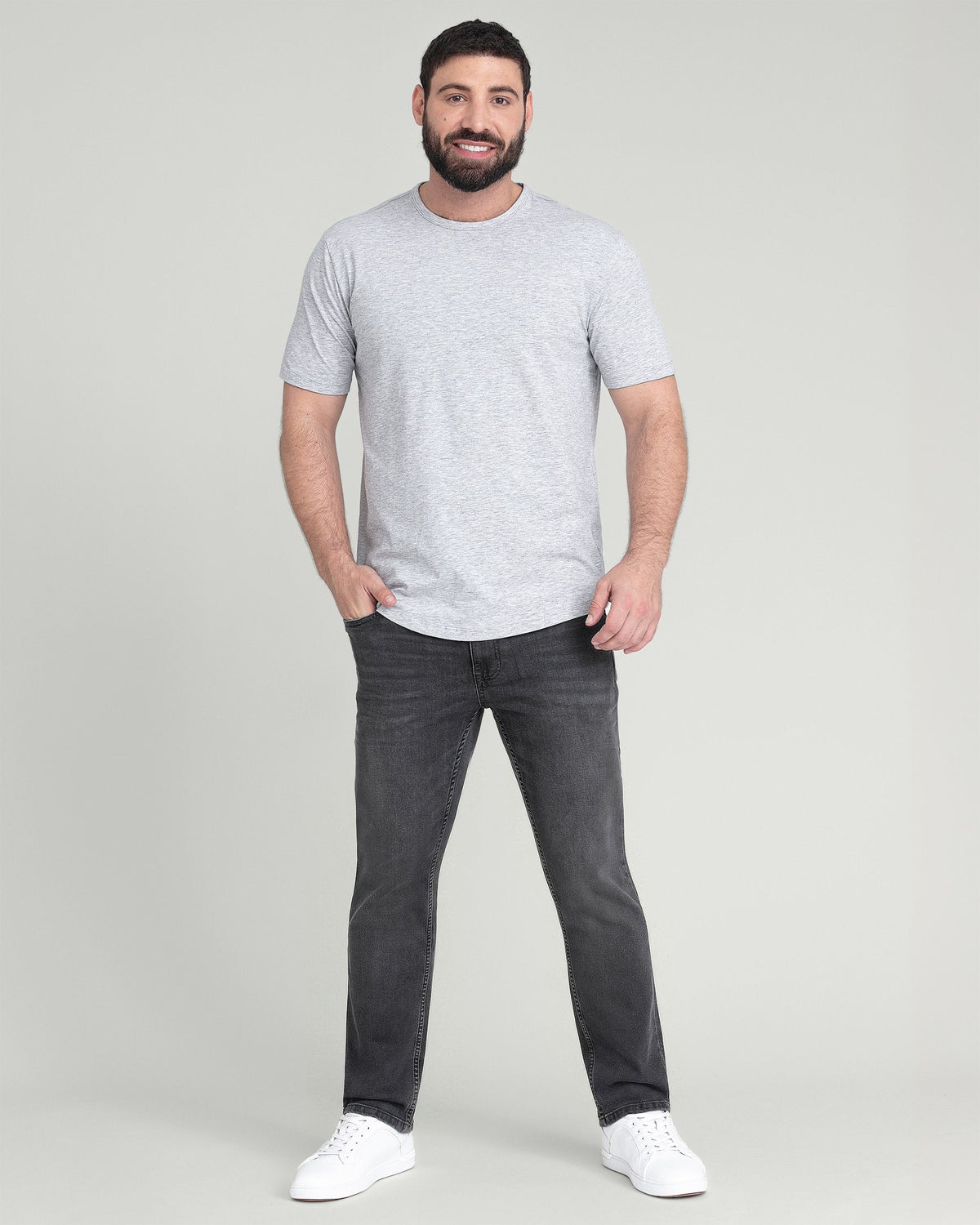 Organic Crew Neck T-Shirt (Slim Fit) / Heather Grey