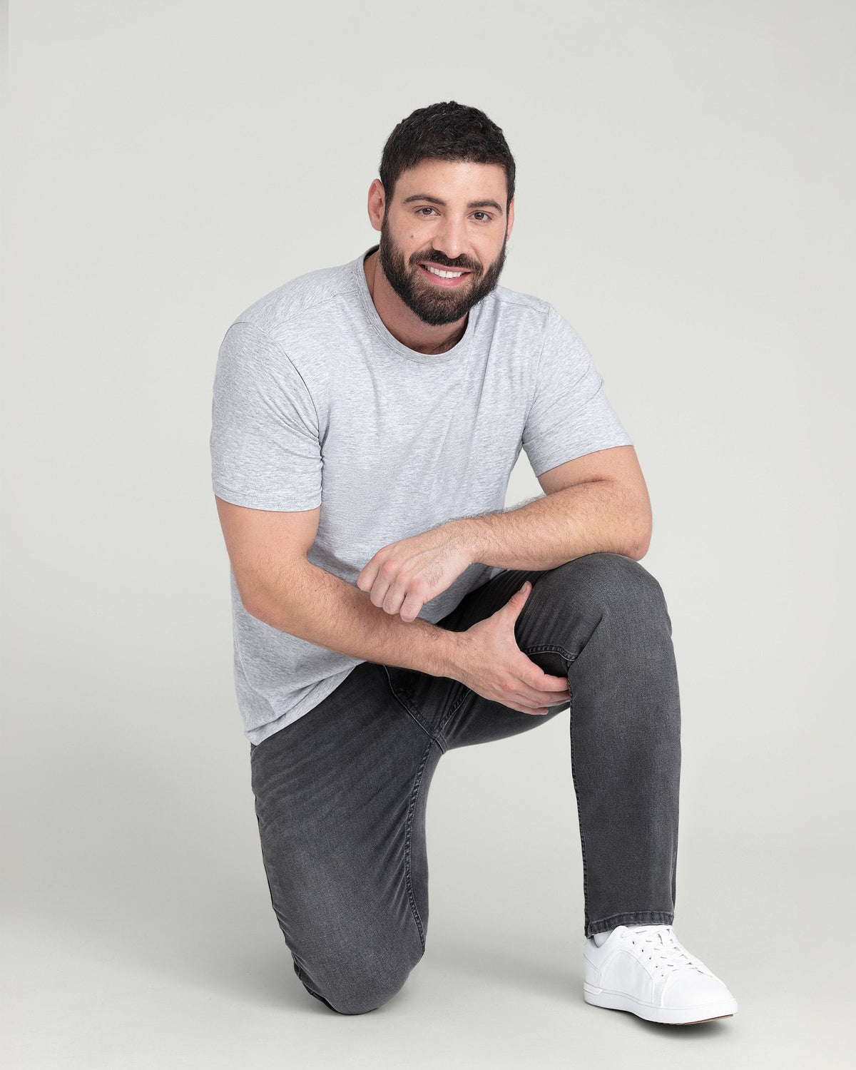 Organic Crew Neck T-Shirt (Slim Fit) / Heather Grey