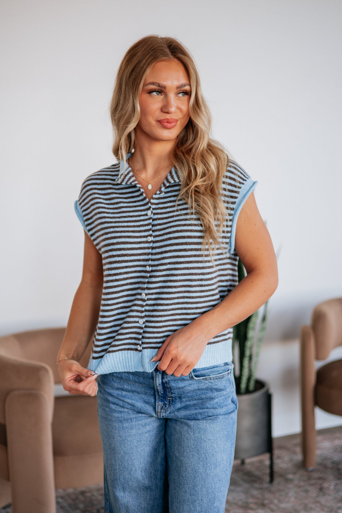 Amelia Striped Cardigan Top