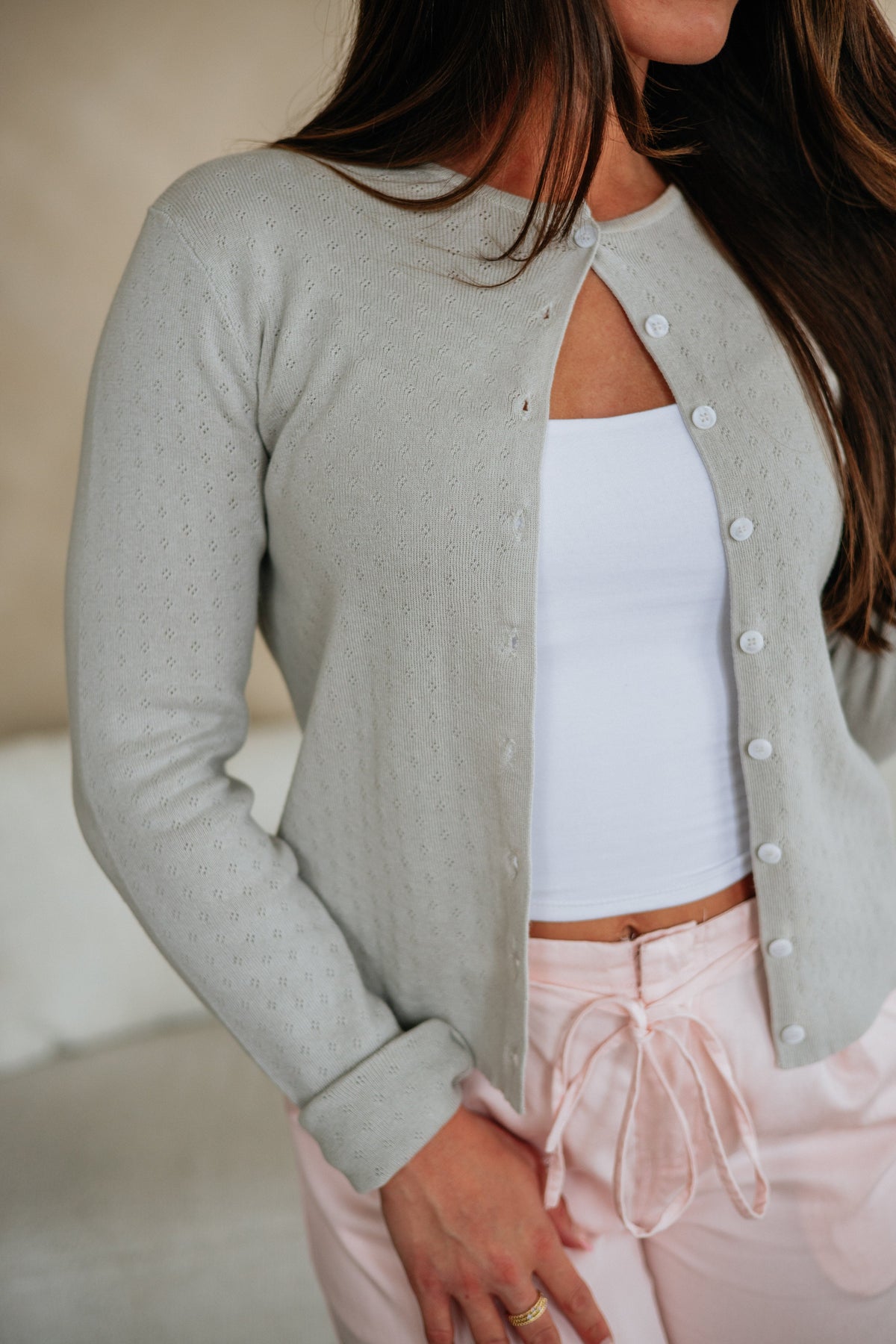 Anissa Pointelle Cardigan