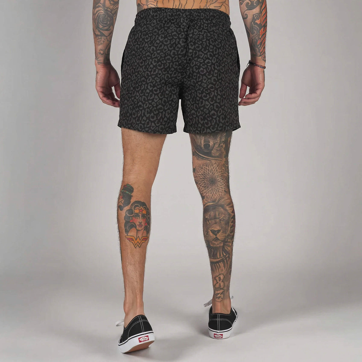 (New) Leopard Shorts - Black