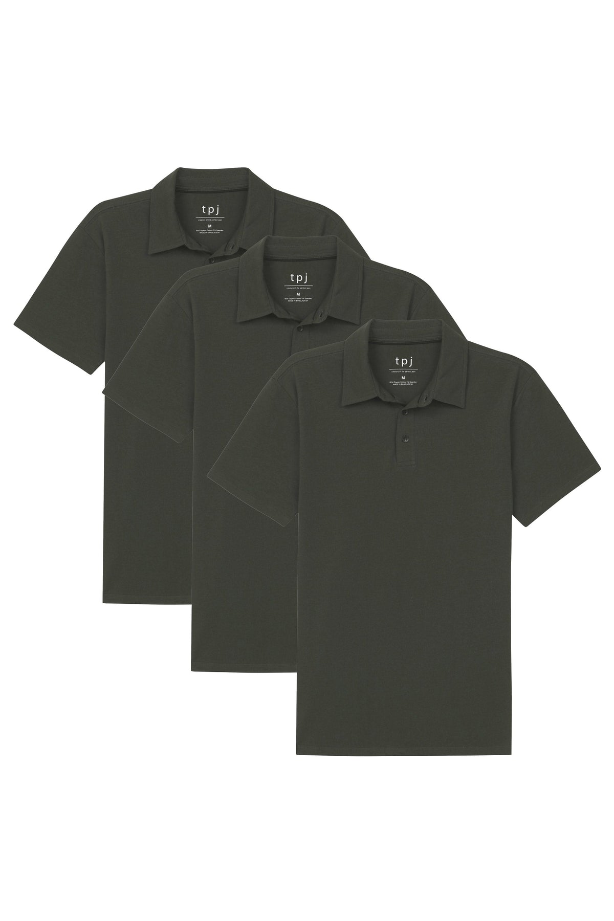 Organic Polo Shirt 3 Pack / Olive