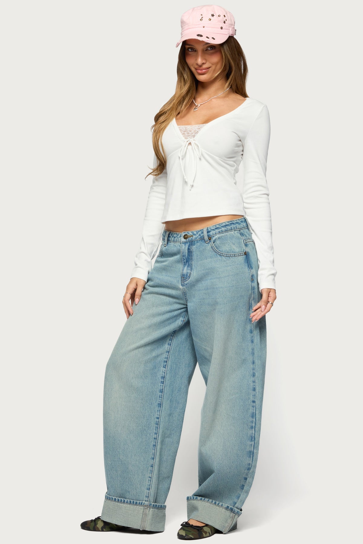 Saela Lacey Long Sleeve Top