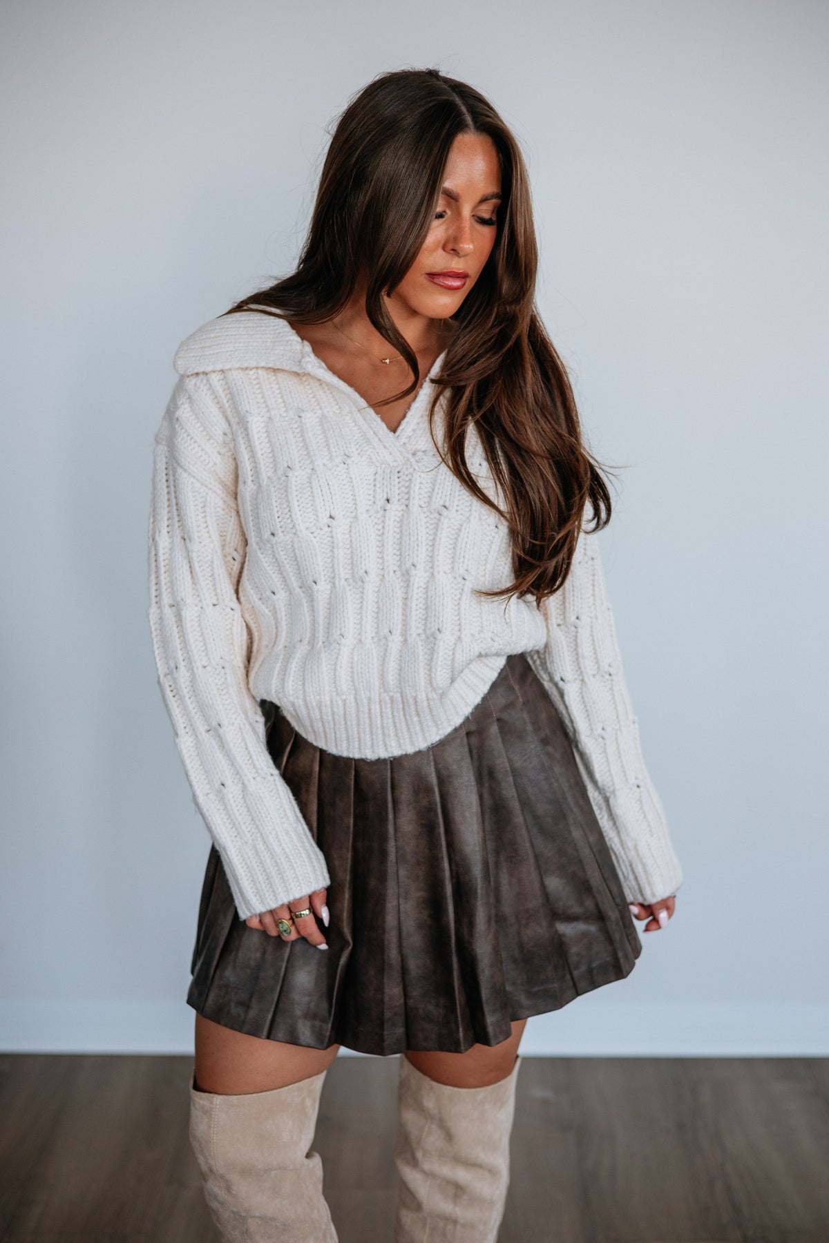 Andria Leather Skirt