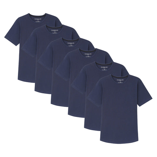 Organic Crew Neck T-Shirt 6 Pack (Slim Fit) / Navy