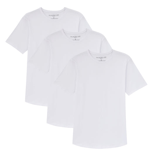 Organic Crew Neck T-Shirt 3 Pack (Slim Fit) / White