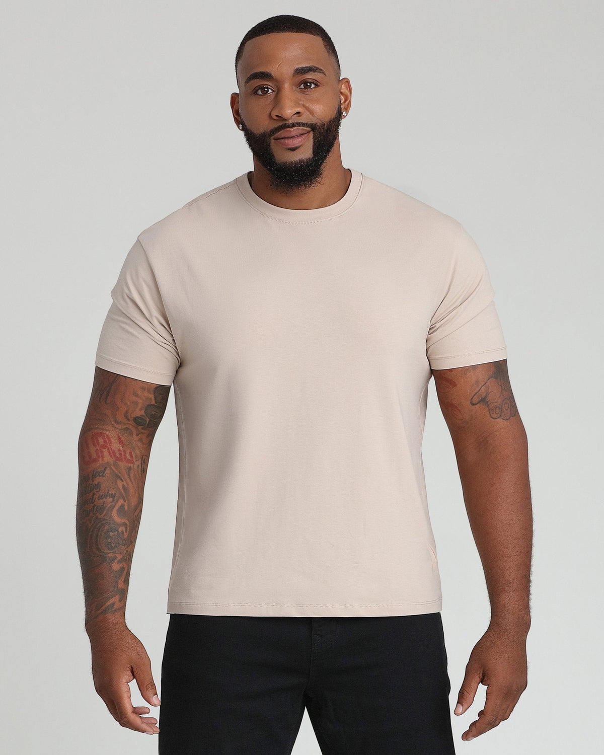 Organic Crew Neck T-Shirt  (Relaxed Fit) / Tan