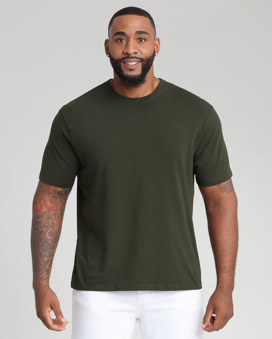 Organic Crew Neck T-Shirt (Relaxed Fit) / Olive