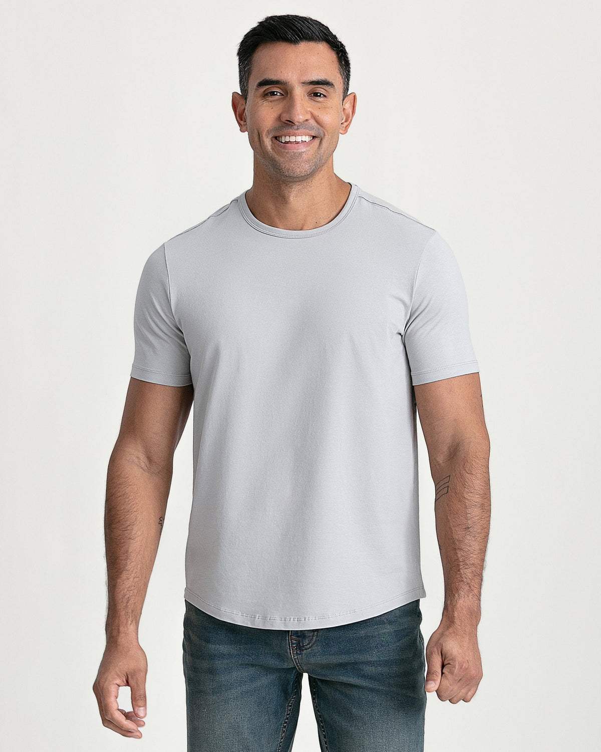 Organic Crew Neck T-Shirt 6 Pack (Slim Fit) / Light Grey
