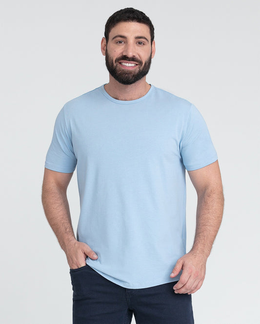 Organic Crew Neck T-Shirt 6 Pack (Slim Fit) / Light Blue