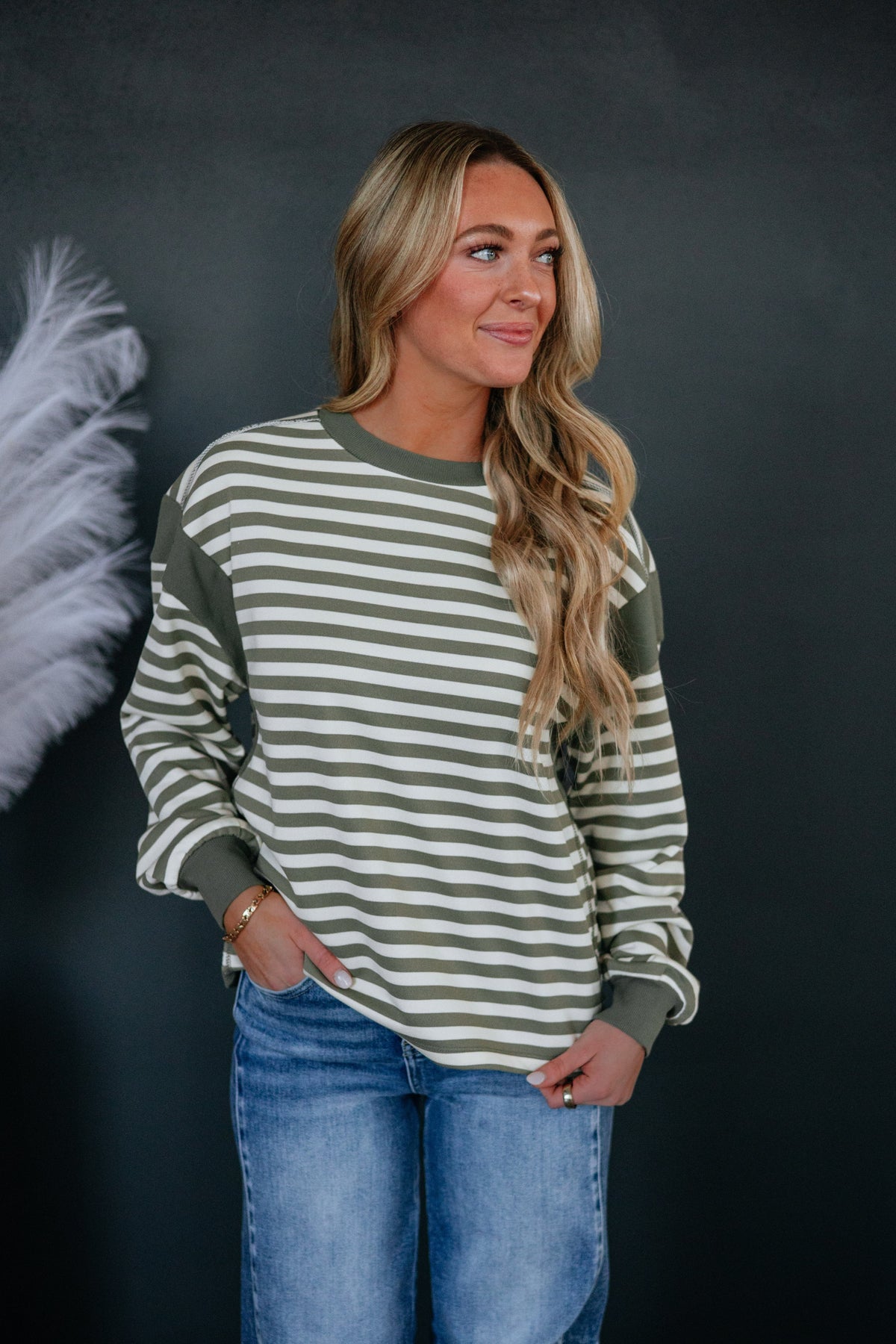 Annora Striped Sweatshirt