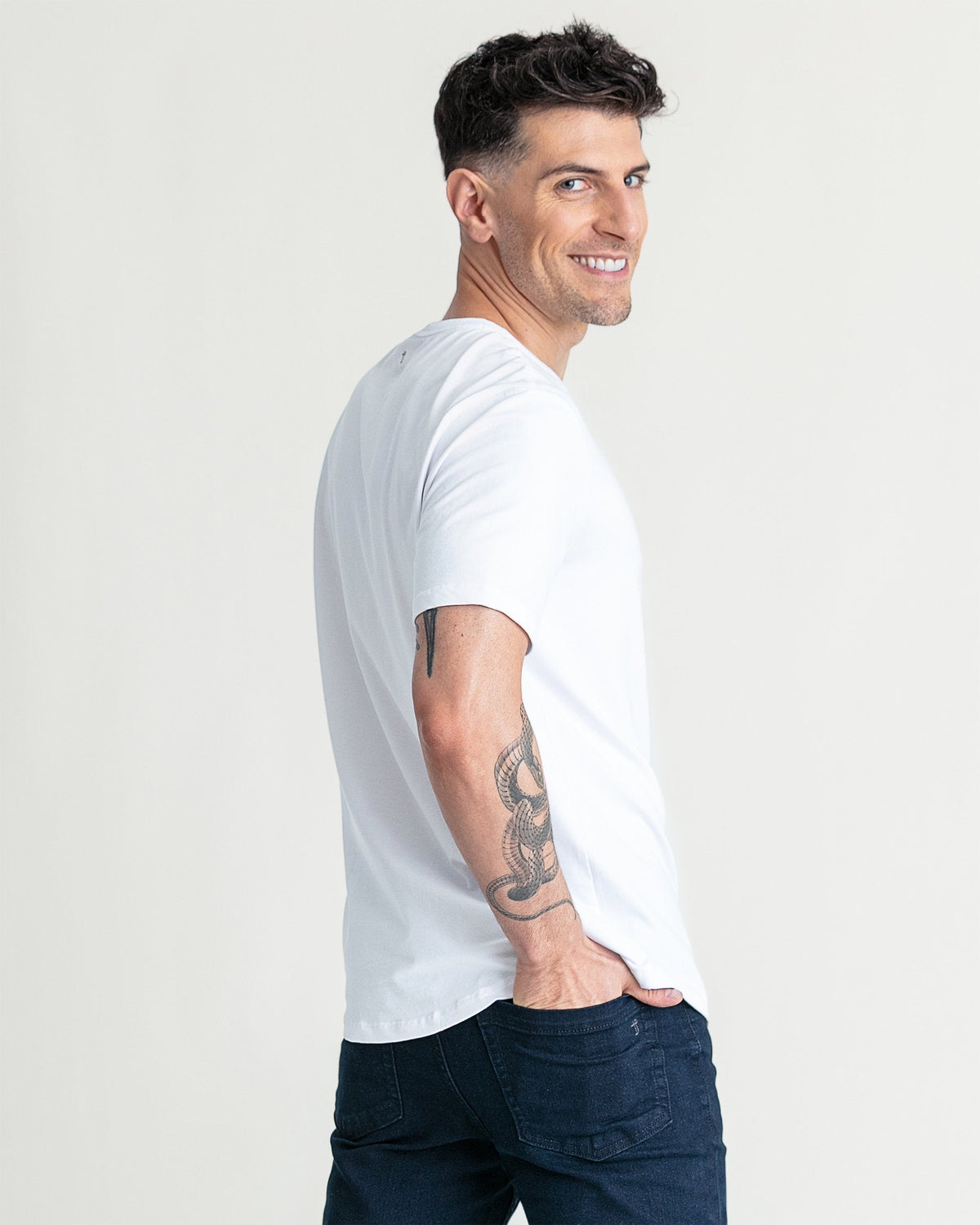 Organic Crew Neck T-Shirt 6 Pack (Slim Fit) / White