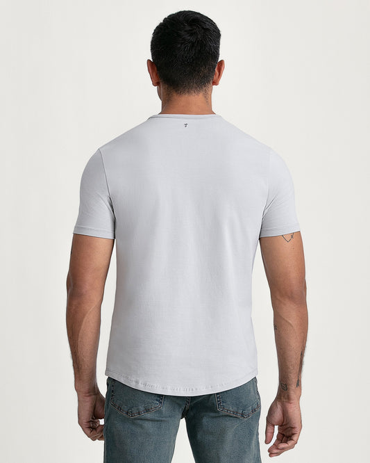 Organic Crew Neck T-Shirt (Slim Fit) / Light Grey