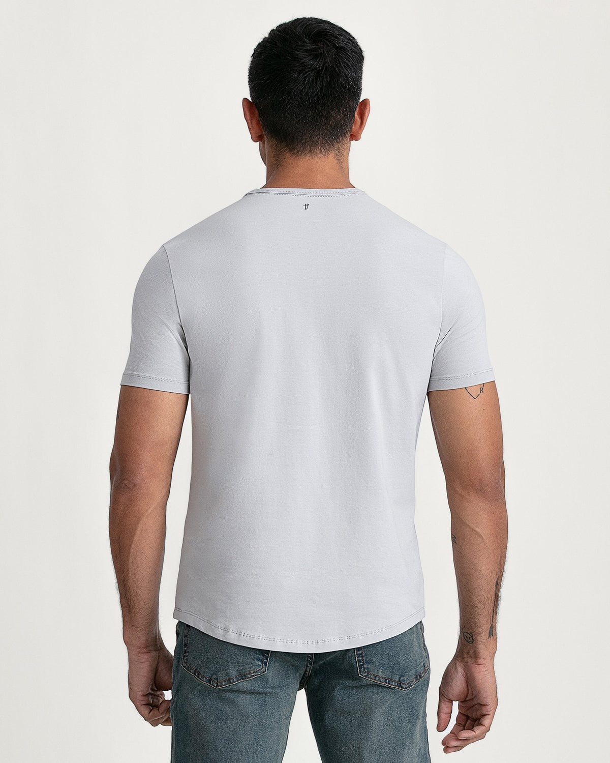 Organic Crew Neck T-Shirt 3 Pack (Slim Fit) / Light Grey