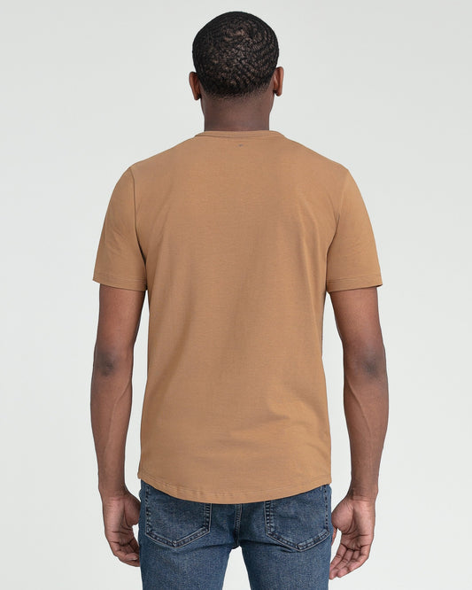 Organic Crew Neck T-Shirt 6 Pack (Slim Fit) / Tobacco