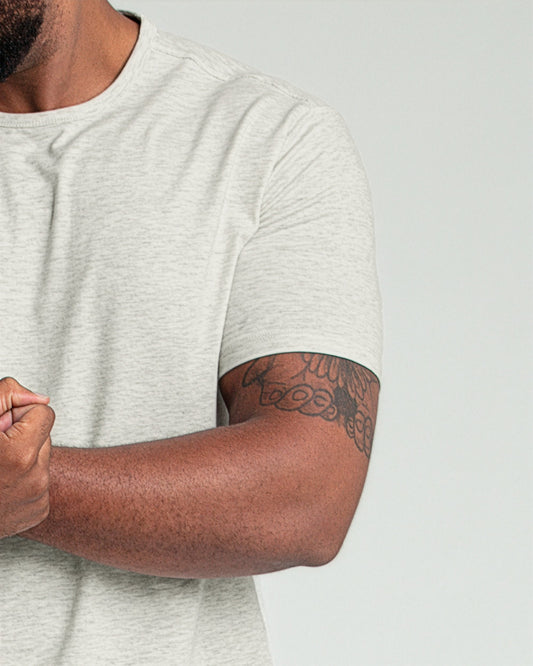 Organic Crew Neck T-Shirt 3 Pack (Slim Fit) / Oatmeal Heather