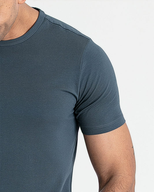 Organic Crew Neck T-Shirt 3 Pack (Slim Fit) / Slate