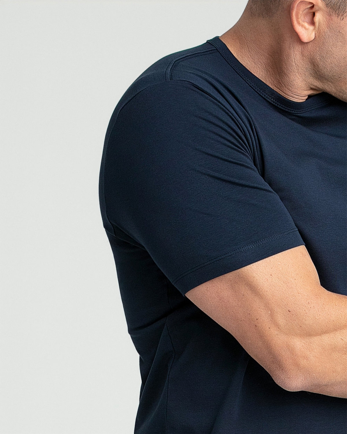 Organic Crew Neck T-Shirt 3 Pack (Slim Fit) / Navy