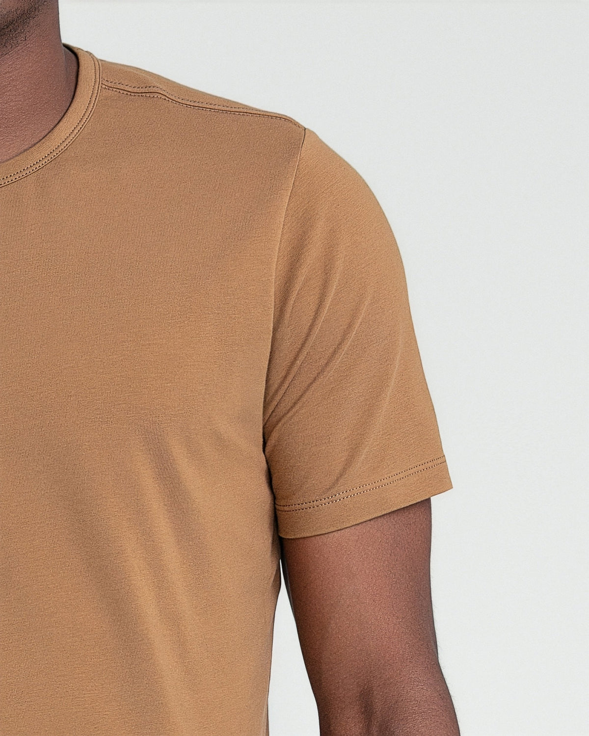 Organic Crew Neck T-Shirt 3 Pack (Slim Fit) / Tobacco