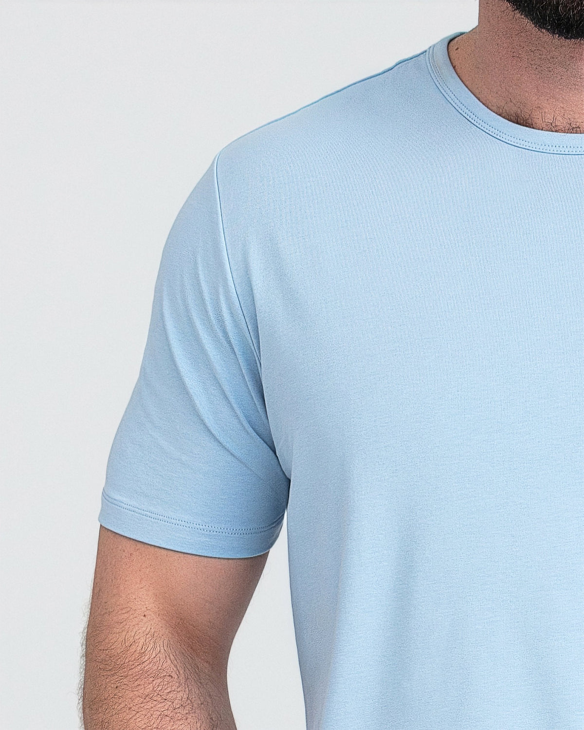 Organic Crew Neck T-Shirt 3 Pack (Slim Fit) / Light Blue