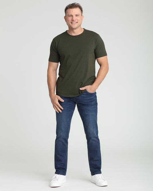 Organic Crew Neck T-Shirt 3 Pack (Relaxed Fit) / Olive