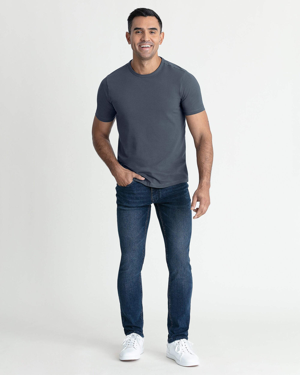 Organic Crew Neck T-Shirt (Slim Fit) / Slate