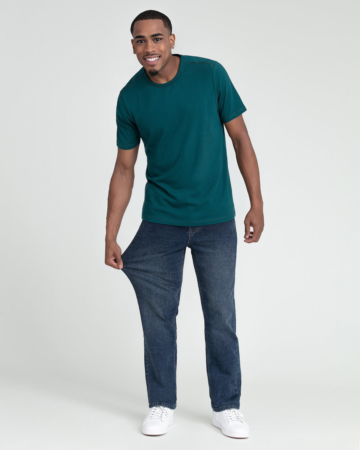 Organic Crew Neck T-Shirt 3 Pack (Slim Fit) / Teal