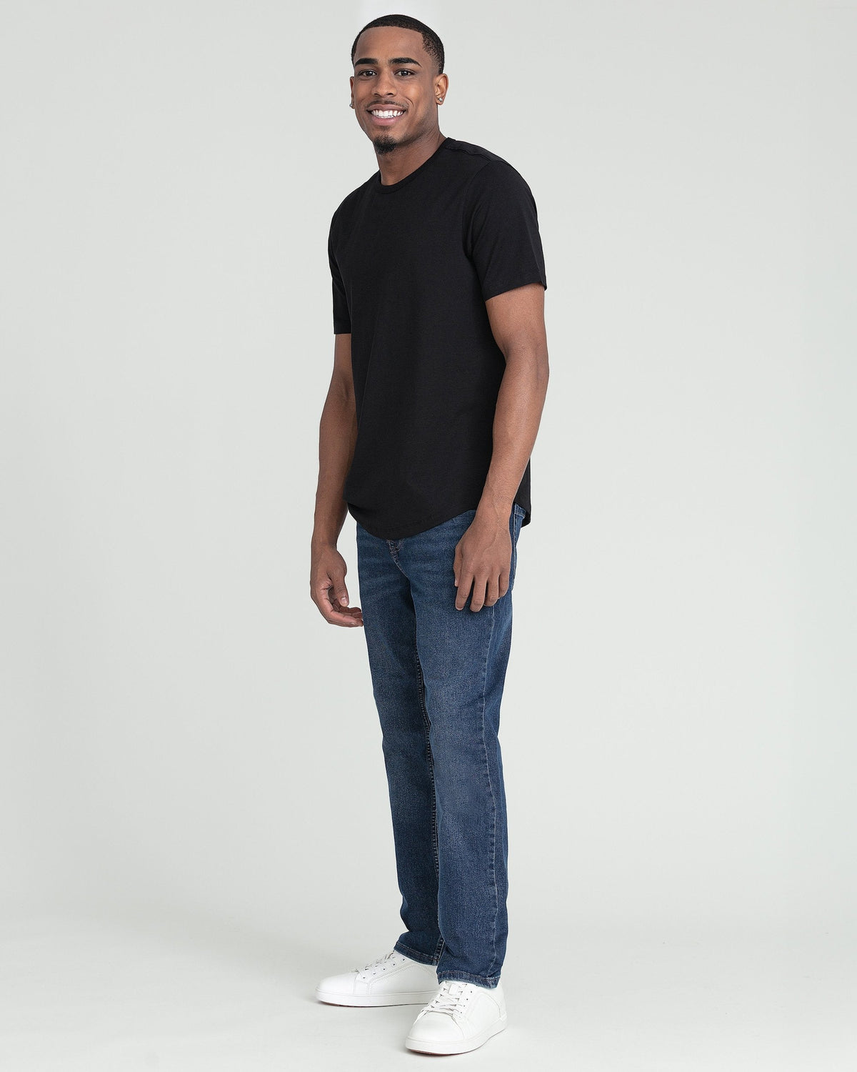 Organic Crew Neck T-Shirt 3 Pack (Slim Fit) / Black