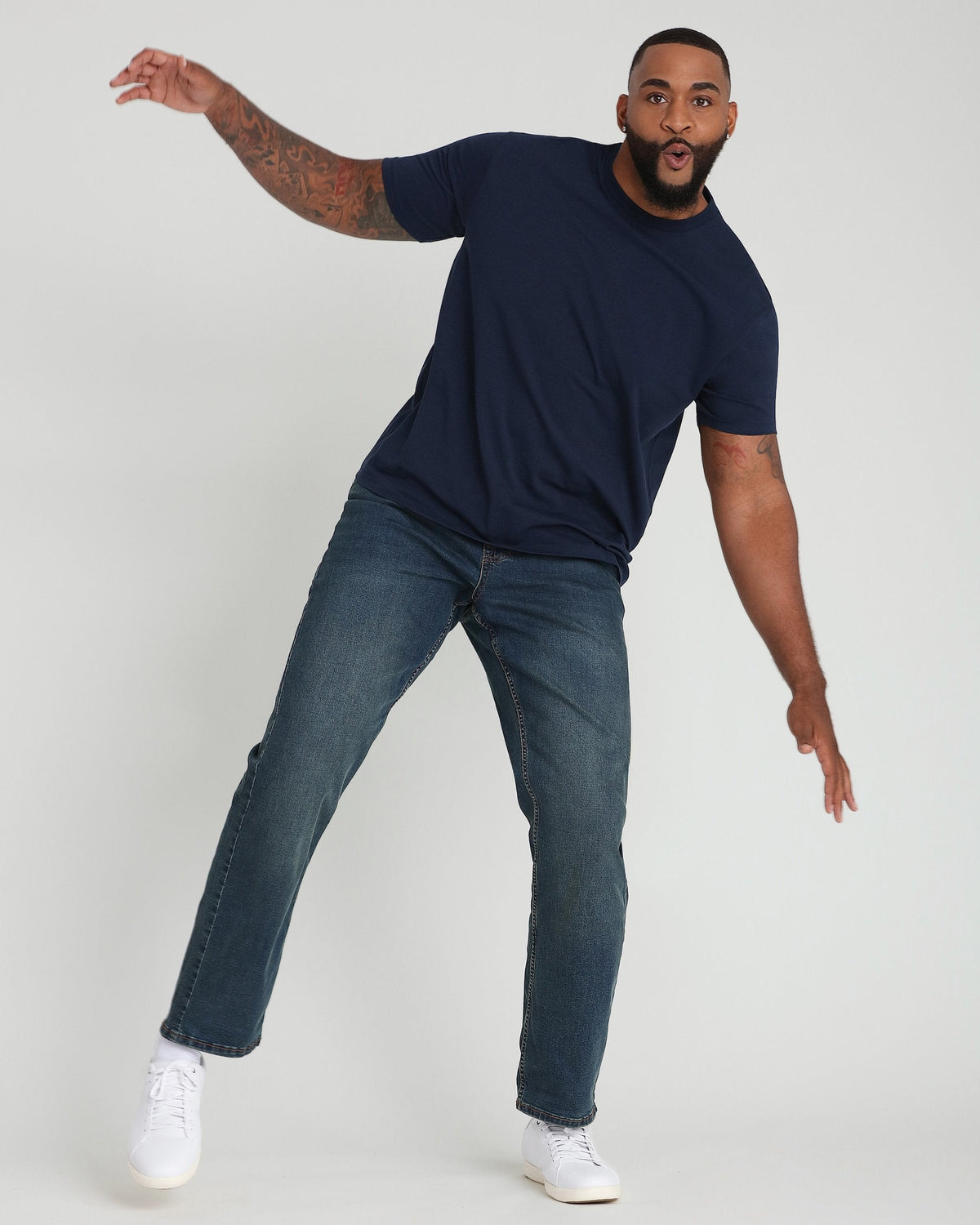 Organic Crew Neck T-Shirt (Relaxed Fit) / Navy