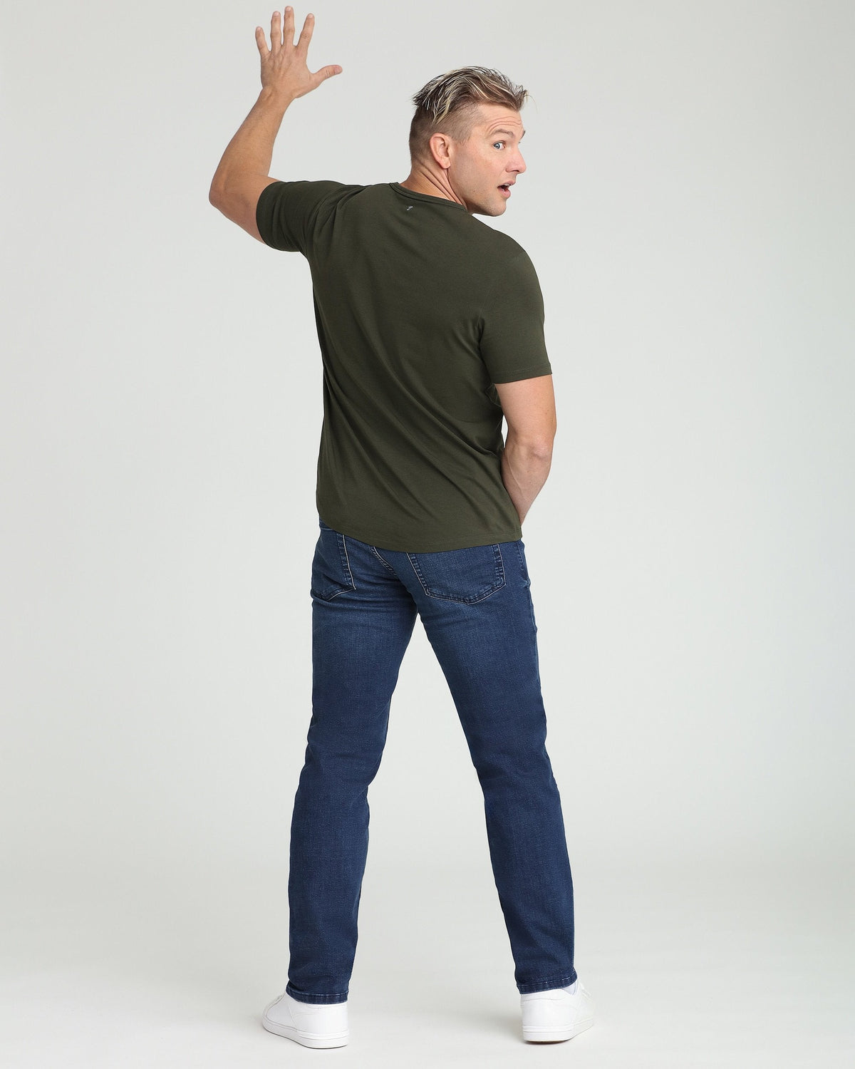 Organic Crew Neck T-Shirt 6 Pack (Slim Fit) / Olive