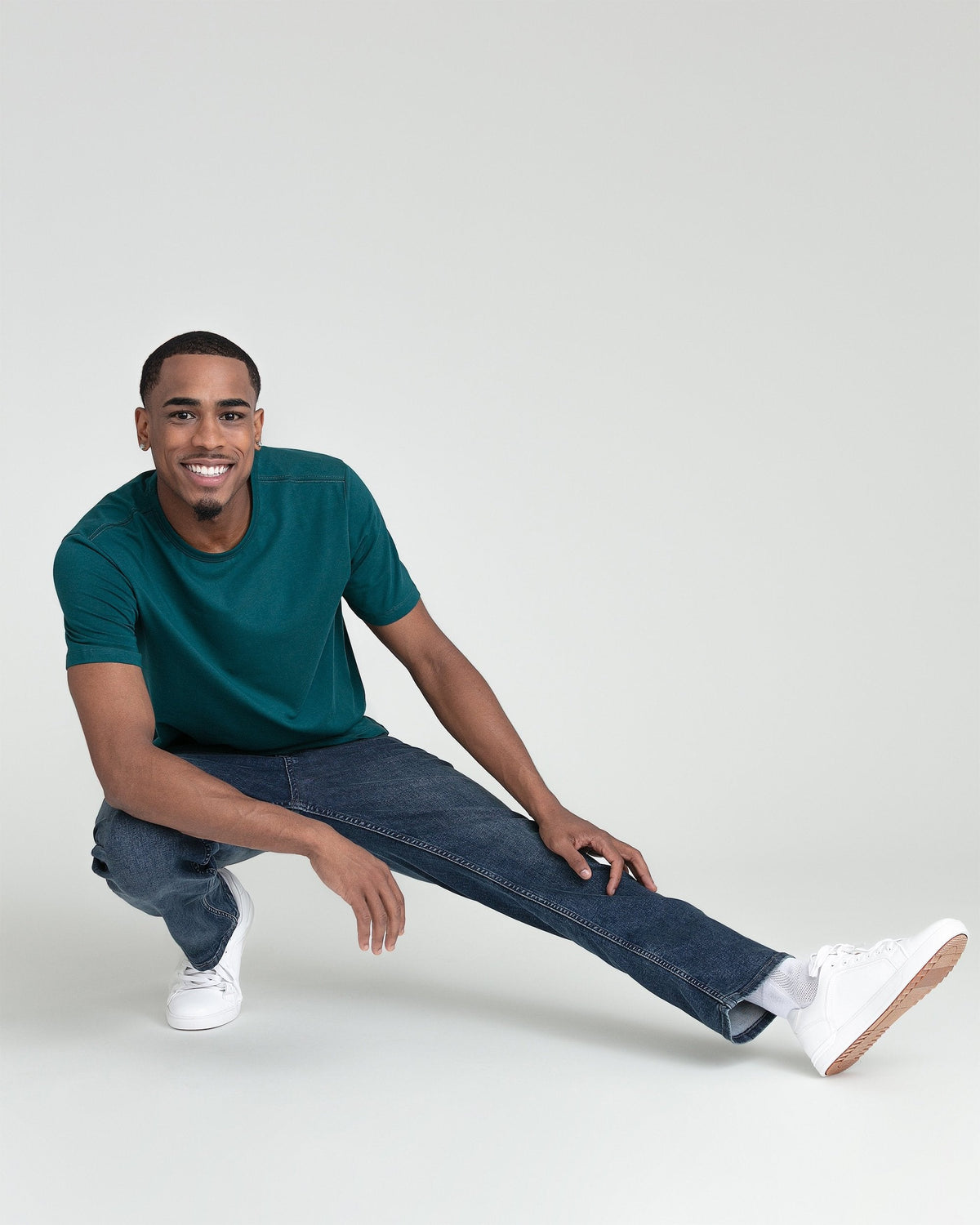Organic Crew Neck T-Shirt 3 Pack (Slim Fit) / Teal
