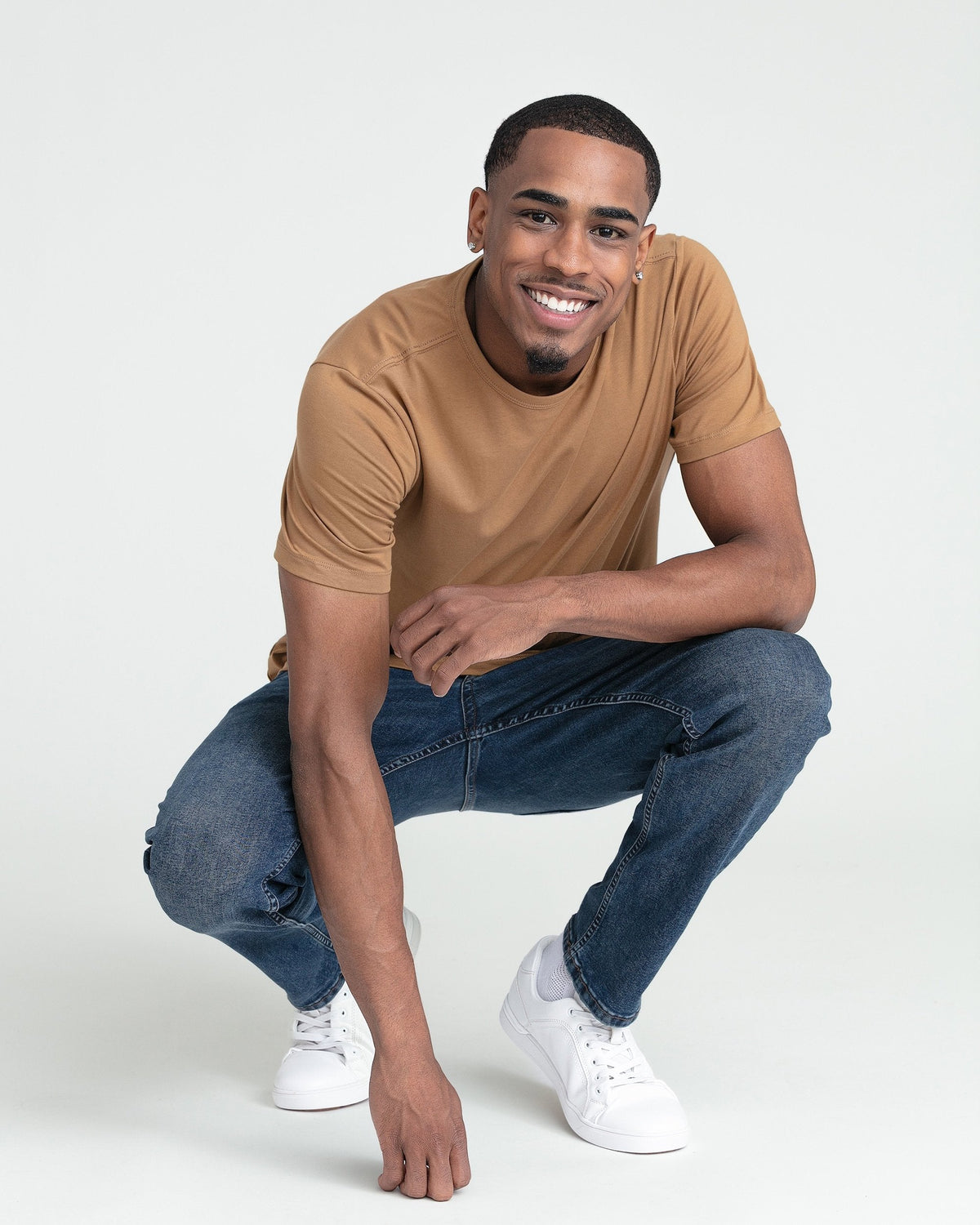 Organic Crew Neck T-Shirt 6 Pack (Slim Fit) / Tobacco