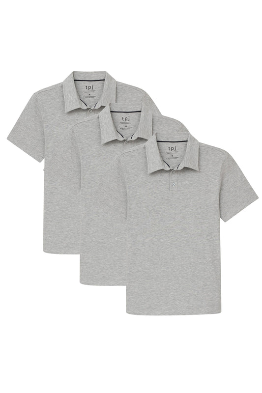 Organic Polo Shirt 3 Pack / Heather Grey