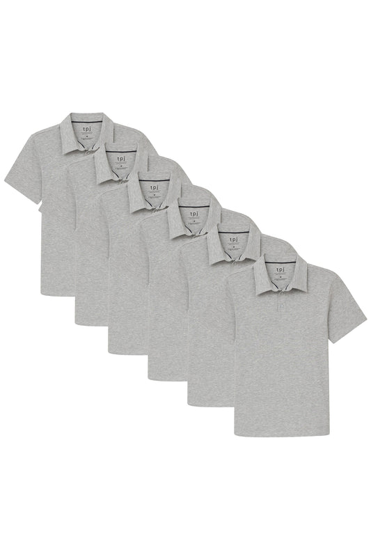 Organic Polo Shirt 6 Pack / Heather Grey