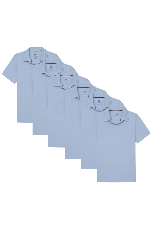 Organic Polo Shirt 6 Pack / Light Blue