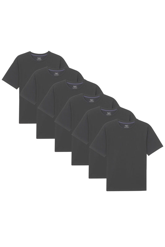 Organic Neck T-Shirt 6 Pack (Relaxed Fit)/ Slate