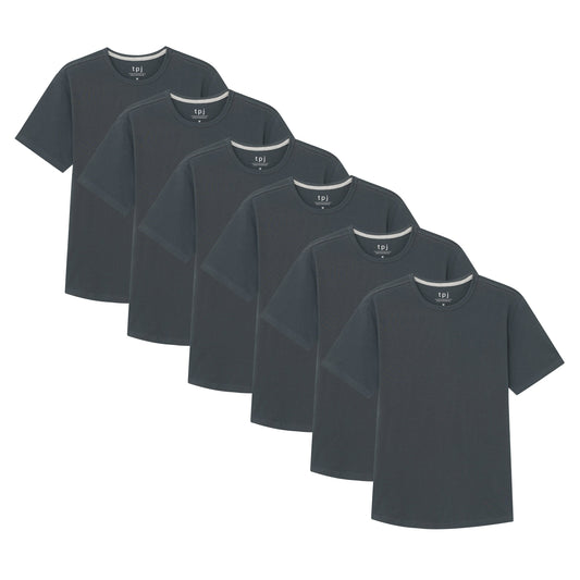 Organic Crew Neck T-Shirt 6 Pack (Slim Fit) / Slate