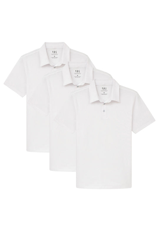 Organic Polo Shirt 3 Pack / White